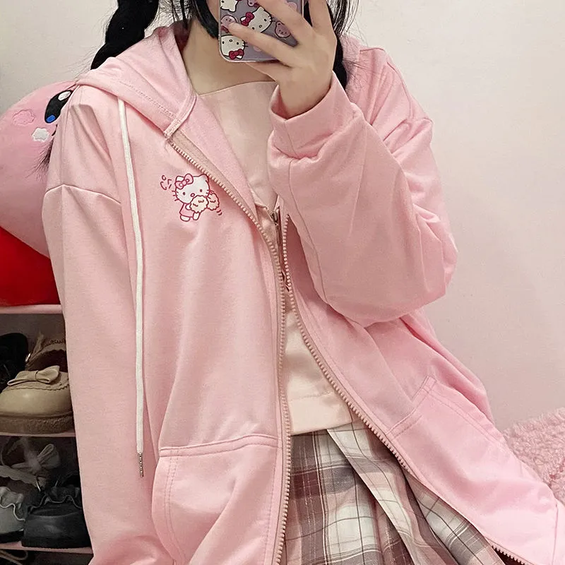 Em promoção! Kawaii Coração De Amor Cardigans De Malha Camisolas Mulher  Japonesa Harajuku Jk Lolita Rosa Camisas De Malhas Outono Meninas Cute Fada  Roupas