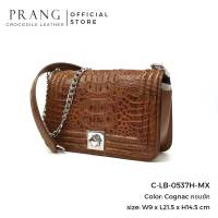 Prang Crocodile Leather Cross Body Bag กระเป๋าสะพายข้าง หนังจระเข้ C-LB-0537H-MX