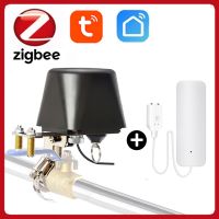 Zigbee Tuya เซ็นเซอร์วัดน้ำรั่วควบคุมวาล์วสมาร์ทสำหรับน้ำแก๊สปิดอัตโนมัติบนรีเลย์จับเวลาสปริงเกอร์ Alexa Google รีโมทคอนโทรล