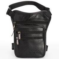 【CW】 Men Leather Drop Leg Waist Crossbody Pack Hip Bum Riding Motorcycle Messenger Shoulder