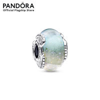 Pandora Multicolour Murano Glass &amp; Curved Feather Charm เครื่องประดับ จี้ชาร์ม ชาร์มสีเงิน ชาร์มเงิน ชาร์มสร้อยข้อมือ ชาร์มแพนดอร่า แพนดอร่า