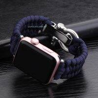 Nylon Rope Strap For Apple Watch8 7 6 SE 5 4 41 45mm 49mm Paracord Sport Bracelet for iWatch 38 42 40 44mm Survival Outdoor Band Straps