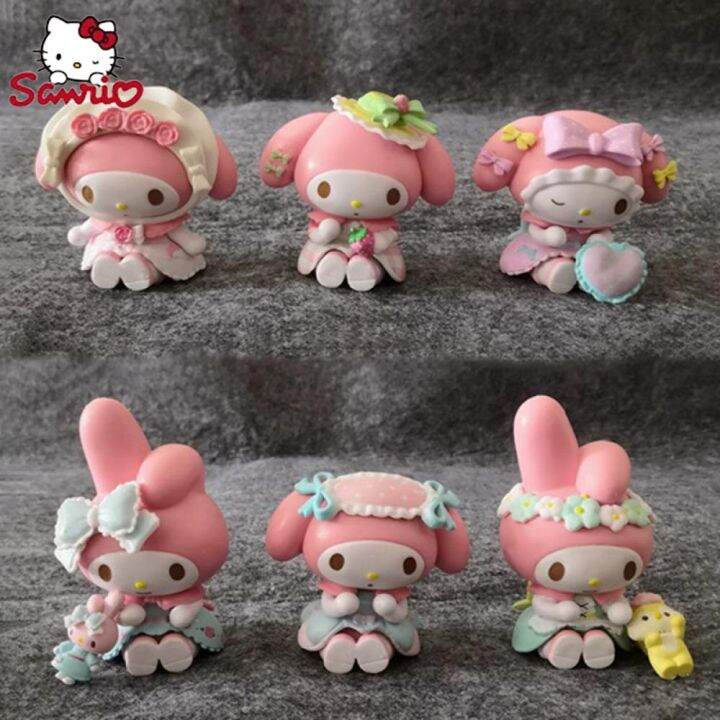 โมเดลตุ๊กตา-sanrio-สำหรับสะสมของเล่นทำนองตุ๊กตาอนิเมะน่ารักของประดับตกแต่งตุ๊กตาสีชมพูของขวัญคริสต์มาสสำหรับเด็กเพื่อน