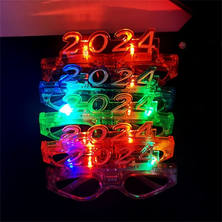 YISHA JEWELRY 2024 Year 2024 Glowing Glasses Glowing LED 2024 Glasses
