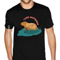 Best I Love Capybaras Cotton T-Shirt Oversized Anime Tshirt Men Cotton For Man Black T-Shirts England Style