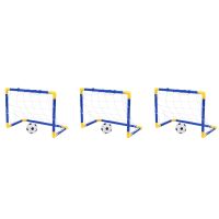 12X Indoor Mini Folding Football Soccer Ball Goal Post Net Set+Pump Kids Sport Outdoor Home Game Toy