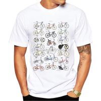 Vintage Collection Of Bicycles T-Shirt Fashion Men Short Sleeve Old Bikes Print White Casual Tops Hip Hop Boy Tee Shirt