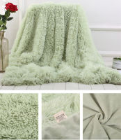 Soft Fluffy Blankets/Cushion Cover 45x45cm/50x70cm Long Hair Solid Color Blankets Coral Fleece for Sofa Single/Queen/King Size Blankets