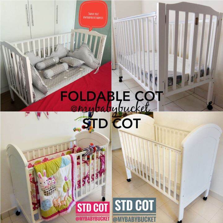 Foldable Baby Cot With Foam Mattress Lazada
