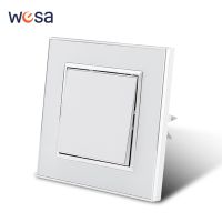 WESA White Mirror Acrylic Wall Switch Flame retardant Panel 1 Gang 1 Way Wall Rocker Switch On / Off 16A AC 250V 86mmx86mm News