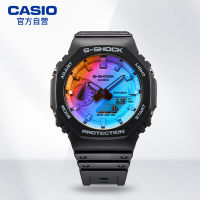 CASIO นาฬิกา  กันน้ำกันกระแทกแกนคาร์บอนไฟเบอร์ป้องกันแปดเหลี่ยมญี่ปุ่นและเกาหลีนาฬิกาแฟชั่นชายและหญิงนาฬิกานักเรียนของขวัญ GA-2100SR-1A