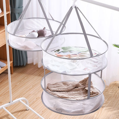 Laundry Basket Foldable Clothes Drying Rack 2 Tier Layers Drying Net Fruit Drying Hanging Basket Fish Dryer For Vegetables