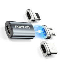 FONKEN Magnetic Cable Tips สายชาร์จโทรศัพท์มือถือ Connector Magnetic Charger Cable Adapter สาย Micro USB Magnet Tip USB C-ganekd