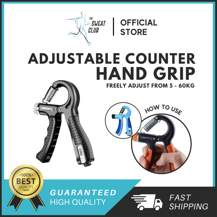 5 60KG Hand Gripper RShape Adjustable Countable Hand Grip Strength