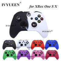 IVYUEEN เคสป้องกันผิวซิลิโคนคอนโทรลเลอร์สำหรับ Microsoft Xbox One X S แบบบางพร้อมที่ครอบจอยคอนโทรลเลอร์ฝาจับ Thumbsticks แบบอะนาล็อก