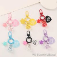 1Pcs Candy Color Gummy Bear Keychain For Women Cute Resin Bear Charms Keyring Jewelry Gifts Key Pendant decorateBag accessories