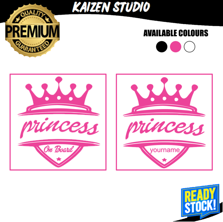 KAIZEN STUDIO Princess Barbie On Board Sticker Vinyl Cutting Sticker, Outdoor, Car, Motorcycle, Bike & Decoration