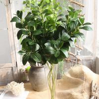 【cw】Lifelike Artificial Ficus tree nch for wedding jungle party decorations fake flower arrangment plants Green Faux foliage