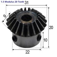 1ชิ้น1.5โมดูลัส20ฟันรูด้านใน8Mm 12Mm 14Mm 15Mm เฟืองมุมเกลียวเกียร์สำหรับการปรับเปลี่ยนรถรุ่นที่มีความรุนแรง Diy