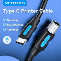 Vention สายชาร์จ USB 2.0 C ตัวผู้กับ B ตัวผู้2A,สายเคเบิล USB C สำหรับพิมพ์แล็ปท็อปสายสำหรับ เครื่องพิมพ์แฟกซ์สแกนเนอร์สายเคเบิลเครื่องพิมพ์