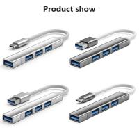 [HOT HAIXWLXKWW 589] อะแดปเตอร์แยก4พอร์ต USB C HUB Type 3.0 2.0สำหรับอุปกรณ์เสริม15ชิ้น