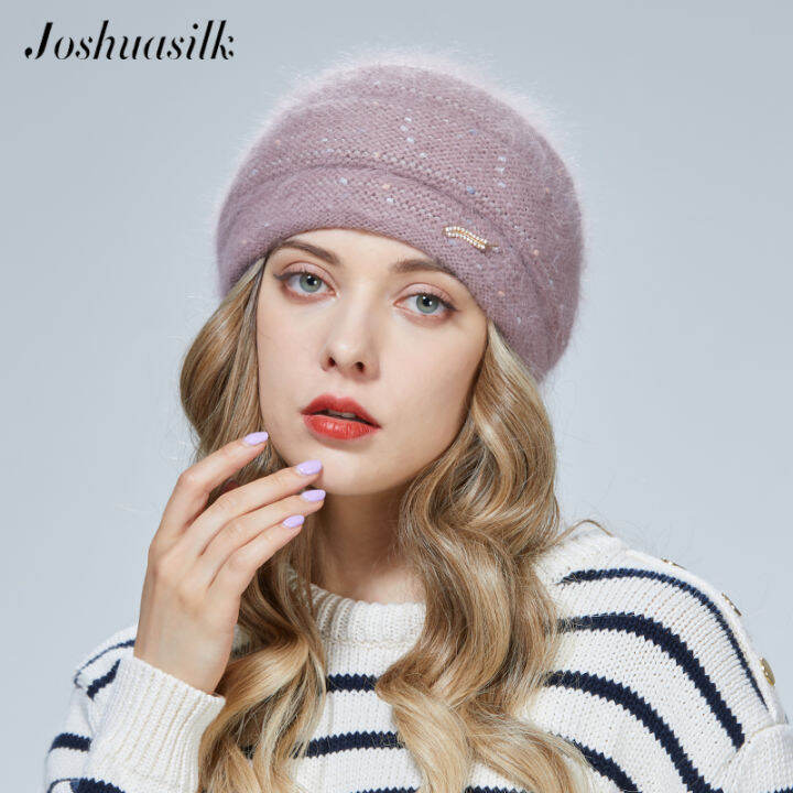 joshuasilk-winter-hat-knitted-angora-wool-ornaments-double-idea-decoration-warm-hat