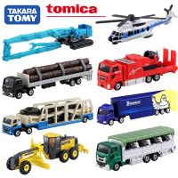 TOMY DOMECA Long Alloy Small Car Model Toy Mercedes Benz Bus Rescue Helicopter Transport Vehicle