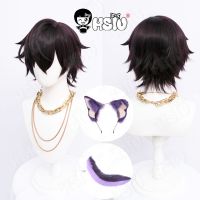 Shoto Cosplay Wig VTuber Cosplay Wig HSIU special dark purple short hair Synthetic Hair accessories + Free Wig Cap VTuber Wig