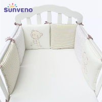 SUNVENO Comfortable Baby Bed Bumper Cartoon Bumpers For Baby Bed Crib Cotton Infant Bumper 6pcsSet Bedding set