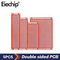 5PCS / LOT วงจรพิมพ์ PCB Diy Electronic ชุด บอร์ดสองด้านบอร์ดอิเล็กทรอนิกส์สีแดง 2X8 3X7 4X6 5X7cm