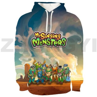 วัยรุ่นHip Hop My Singing Monsters 3D Hoodies Harajukuผู้ชายเสื้อผ้าร้อนเกมMy Singing Monsters Pullovers Streetwearผู้หญิง