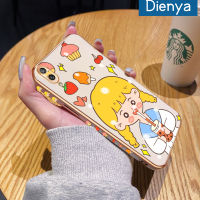 เคส Dienya สำหรับ Huawei Y7 Pro 2019เคสลายการ์ตูนเด็กผู้หญิงชานมใหม่กรอบสี่เหลี่ยมชุบผิวเคสนิ่มซิลิกาเจลกันกระแทกเคสมือถือรวมทุกเลนส์กล้องถ่ายรูปฝาครอบป้องกัน