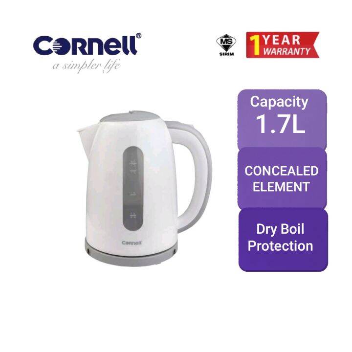 Cornell Jug Kettle (1.7L) CJKS175C Concealed Element Cordless Lazada