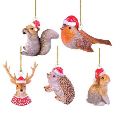 2D Acrylic Christmas Ornament Pendant Decorative Christmas Tree ing Animal Pendant Easy to Christmas Home DIY Crafts Party Supplies cozy