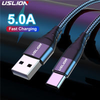 USLION 5A USB C Kabel Jenis C Kabel untuk S21 Samsung Xiaomi Efon Bimbit Cepat Mengecas Jenis C-Cepat Pengecas untuk Mi 11