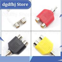 Dgdfhj Shop RCA Y Splitter AV Audio Video Plug Converter 1 Male to 2 Female Adapter Kit Lotus Color AV Jack RCA Plug To Double