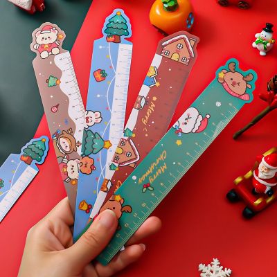 ﹍ 1 Piece Lytwtw 39;s Kawaii Christmas Stationery Drawing Gift Office School Supplies Magnet Plastic Cute Funny Straight Ruler