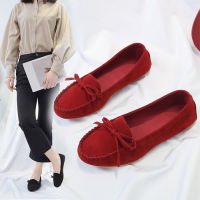 MCCKLE Womens Loafers Flat Shoes for Women Slip on Moccasions Casual Ballet Flats Bowtie Suede Female Shallow Ladies Shoe 2021