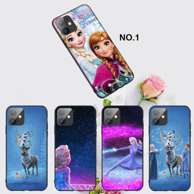 Casing หรับ iPhone 11 12 Mini X Xs XR Pro Max 6+ 6s+ 7+ 8+ 6 7 8 Plus 5 5s SE 2020 EL46 Frozen Ice queen Pattern Phone เคสโทรศัพท์ อ่อนนุ่ม TPU Black ปก
