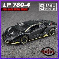 โมเดลรถของเล่น LP780-4 1/36สำหรับเด็กพื้นผิวรถยนต์ของเล่นโลหะแบบจำลองรถโลหะผสมสำหรับเสียงและไฟถอยหลัง