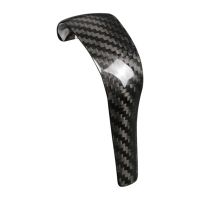 Real Carbon Fiber Parts Car Center Console Gear Shift Knob Cover for Porsche Cayenne 2011-2016(Black)