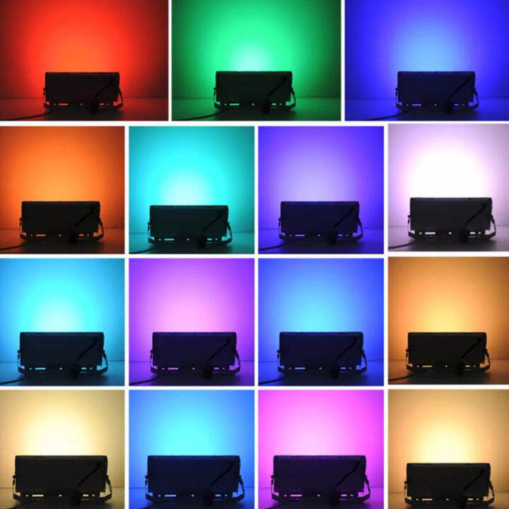 แผงไฟสี-โคมไฟสปอร์ตไลท์rgb-white-แผงไฟหลากสีเสียบไฟบ้าน-rgb-floodlight-รีโมทควบคุม-โคมไฟสี-หลอดไฟแผงrgb-ปรับหลากหลายสี-โคมไฟตกแต่งตามเทศกาล