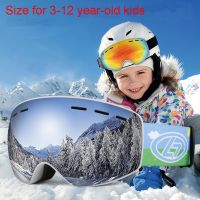 Winter Snowboard Ski Goggles for kids dual lens Anti Fog Windproof Mask Colorful Plated large frame Skiing Glasses children