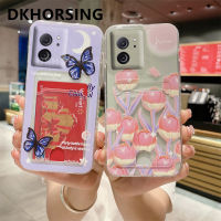 DKHORSING เคสโปร่งใสใหม่สำหรับ Xiaomi 13T / 13T Pro เคสโทรศัพท์กระเป๋าใส่บัตรนิ่มแบบดอกไม้ผีเสื้อน่ารัก Xiaomi13T 2023หรูหราฝาครอบหลังซิลิโคน MI13T