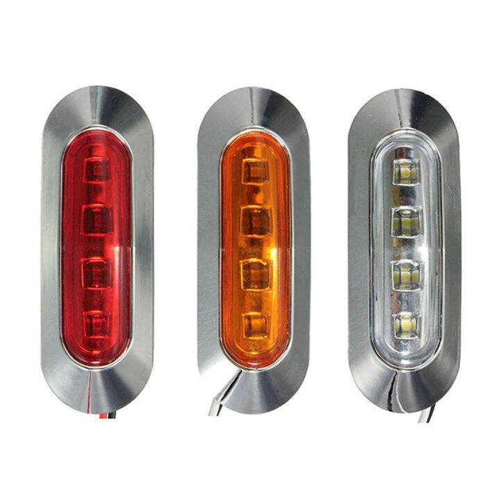 10 pcs amber 4 patch 12/24V tail light side indicator waterproof LED marker light trailer light