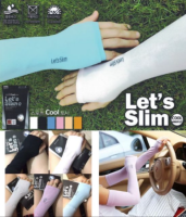 พร้อมส่ง!! ปลอกแขนกันUV ปลอกแขนกันแดด lets slim แบบสวมนิ้ว  แบบใส่ถุงใส่ตามรูปเลยนะคะ ***สีดำ เป็นเนื้อผ้าดำล้วน ไม่มีปั้มข้อความใดๆ