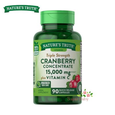 Natures Truth Triple Strength Cranberry Concentrate Plus Vitamin C 90 Quick Release Capsules แครนเบอรี่+วิตามินซี 90 เม็ด