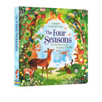 Original English Usborne musical books the four seasons cardboard pronunciation Book Childrens interactive exploration touch perception hole Book Childrens art enlightenment English picture book