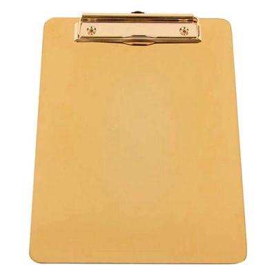 Clipboard File Folder Holder Golden Stainless Steel Clip Board Low Profile Clip for Office Business School