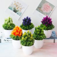 hyfvbujh▣๑▨  Artificial Bonsai Potted Decoration Ornament Needle Trumpet Desktop